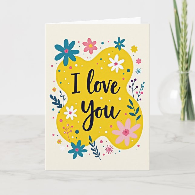 I Love You Simple Flower Card Karte (Vorderseite)