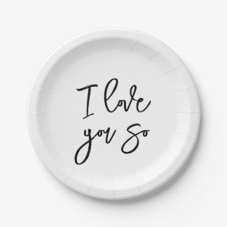 I love you so paper plates pappteller