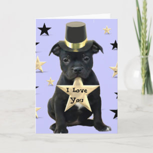 I Love You Staffordshire Bull Terrier carte