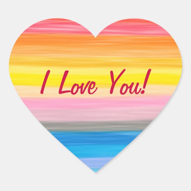 I Love You - Stickers Arc-en-ciel (Devant)