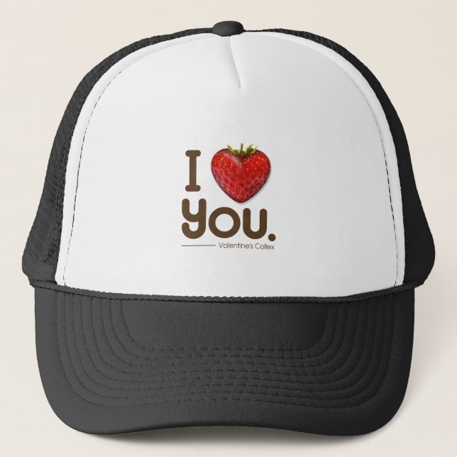 I love you, strawberry heart truckerkappe (Vorderseite)