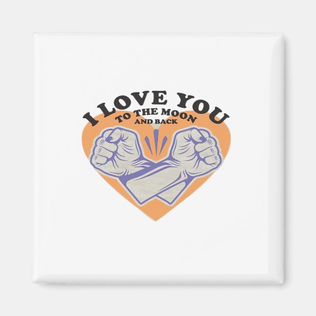 I Love You To The Moon And Back Black Background M Magnet (Vorne)