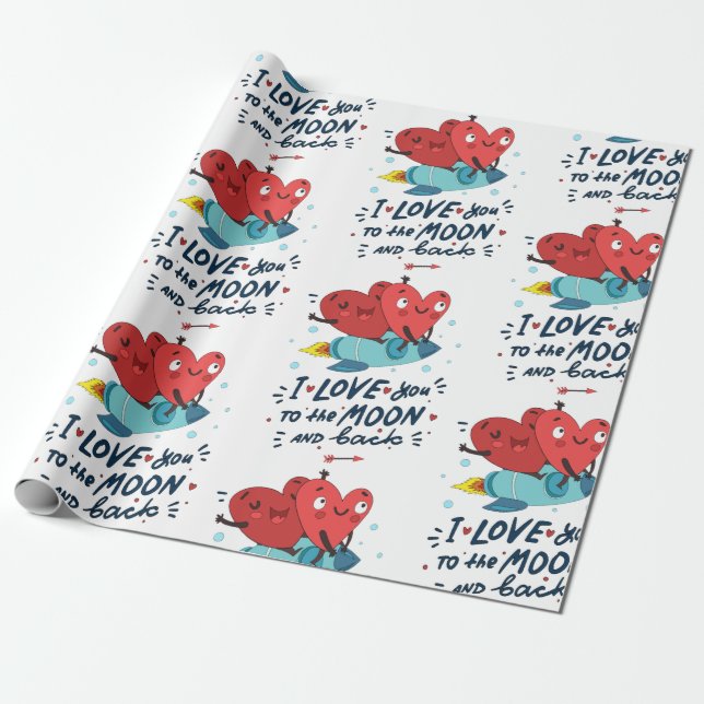 I love you to the moon and back geschenkpapier (Ungerollt)