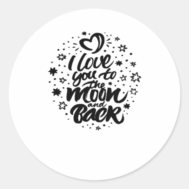 I Love You To The Moon And Back Heartfelt Classic  Runder Aufkleber (Vorderseite)