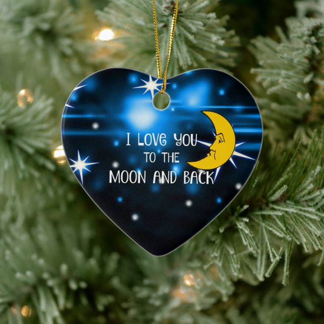 I Love You to the Moon and Back Keramik Ornament (Baum)