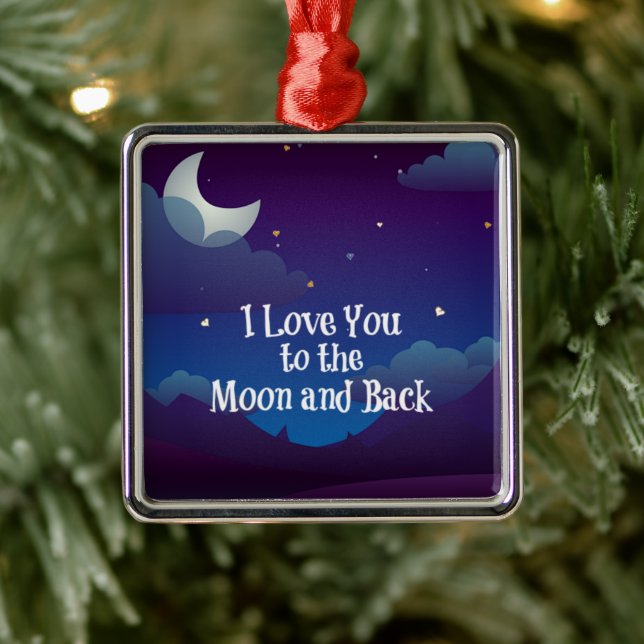 I Love You to the Moon and Back, Ornament Aus Metall (Baum)
