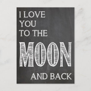I love you to the moon and back postcard postkarte