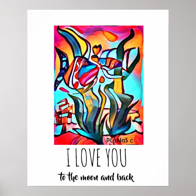 I love you to the moon and back poster (Vorne)