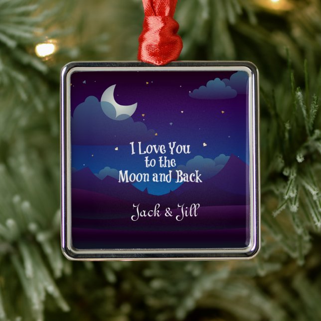 I Love You to the Moon and Back, template Ornament Aus Metall (Baum)