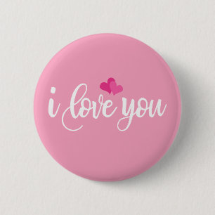 I Love You Valentine-Kalligrafie   Pin-Button Button