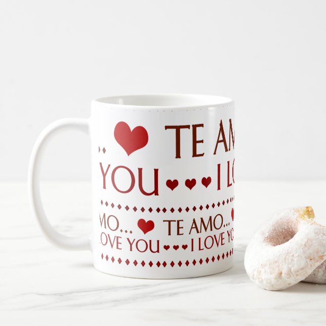 I Love You zerteilt - Kaffeetasse (Mit Donut)