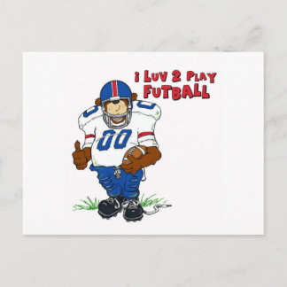 I Luv 2 Play Futball Bear Postkarte