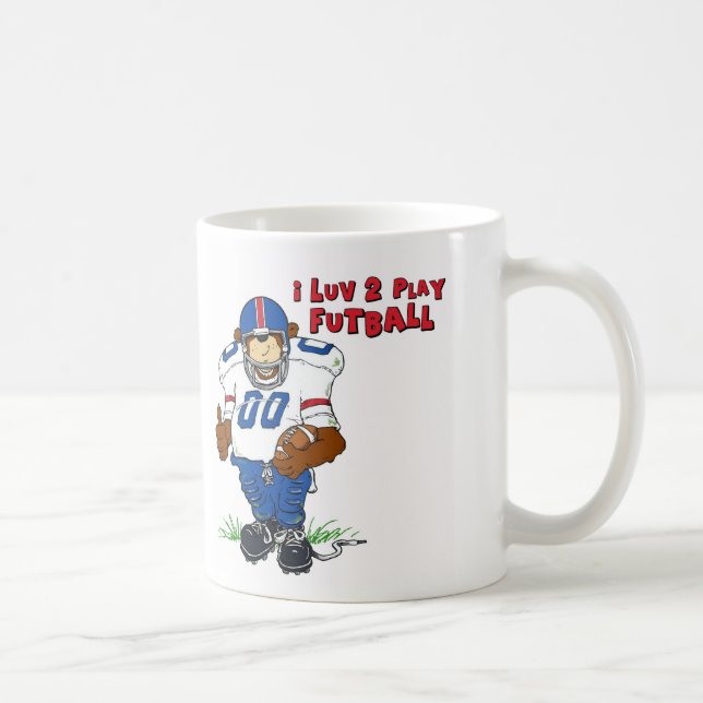 I Luv 2 Spiel Futball Bär Kaffeetasse (Rechts)