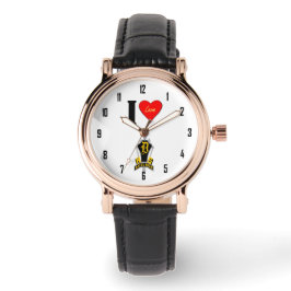 I LUV DHS Custom Women's Kristall White Enamel Armbanduhr