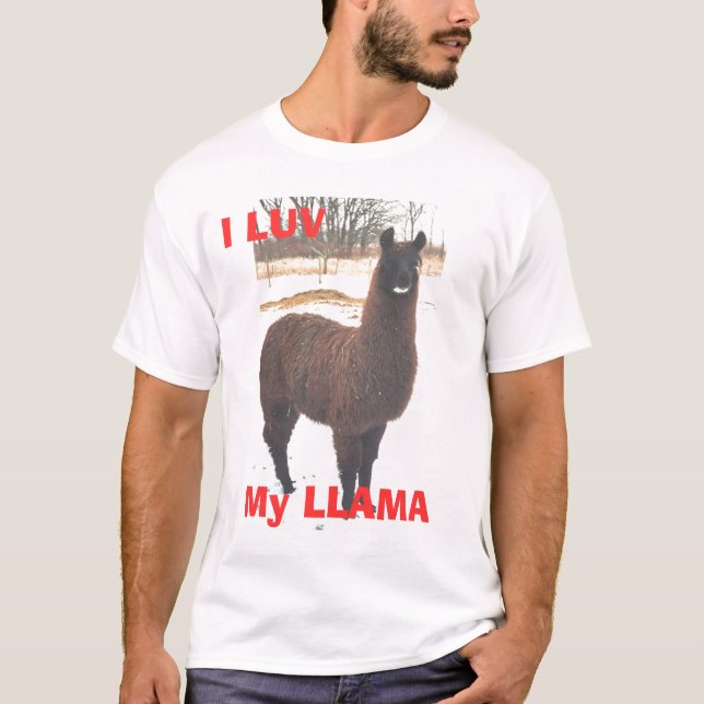 I LUV mein LAMA T-Shirt (Vorderseite)