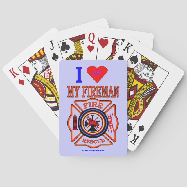 I LUV MY FIREMAN SPIELKARTEN (Rückseite)