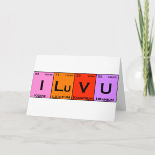 I LuV U romantic nerdy valentine card Feiertagskarte