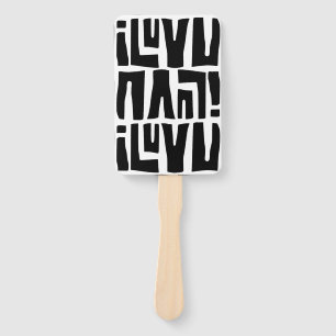I Luv U Tribal Mud Tuch Afrikanisches Muster Fächer
