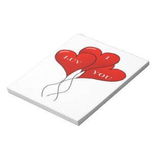 "I LUV YOU" BALLOONS NOTIZBLOCK
