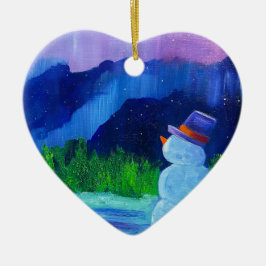 I LUV YOU generisch _Snowman Dreams Keramik Ornament