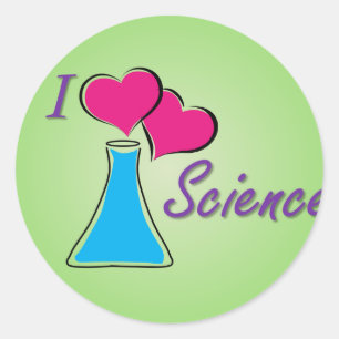 I LV Science Runder Aufkleber