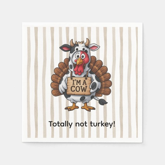 I’m a Cow Turkey | Funny Thanksgiving Disguise Serviette (Vorderseite)