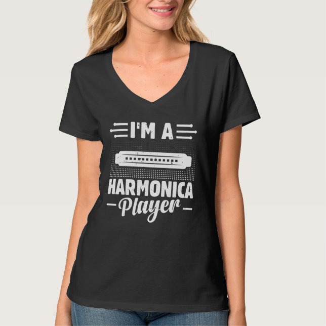 I m A Harmonica Player Harmonica Mouth Organ Music T-Shirt (Vorderseite)