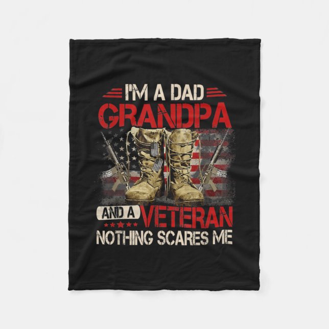 I’m Dad Grandpa And A Veteran American Flag Fleecedecke (Vorderseite)