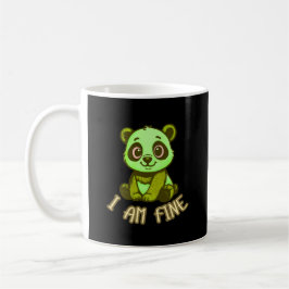I’m Fine Panda Cartoon Funny Everyday Mood Coffee Kaffeetasse
