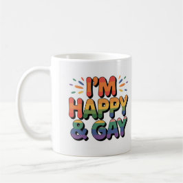 “I’m Happy & Gay” Pride Mug – We Are All Mugs