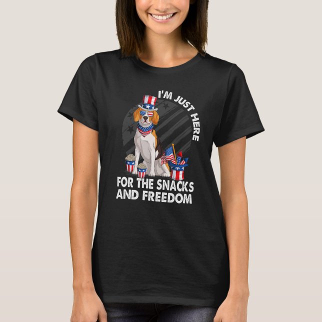 I m just here for the snacks and freedom Beagle 4t T-Shirt (Vorderseite)