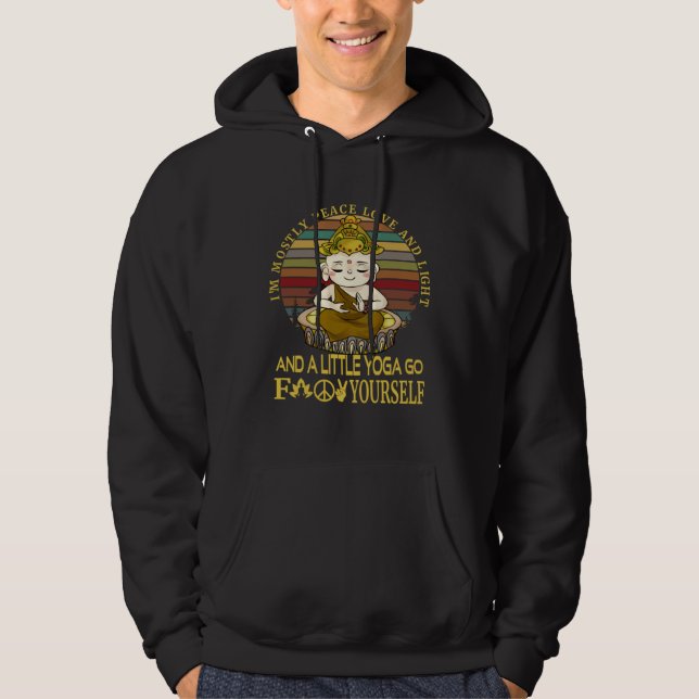 I m mostly peace love light and a little go Retro  Hoodie (Vorderseite)