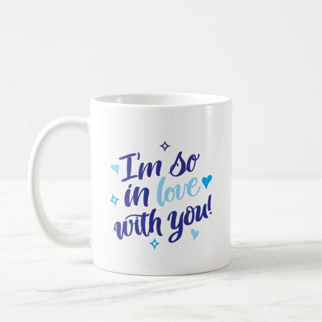 I’m So In Love With You Navy & Aqua Mug (Gauche)