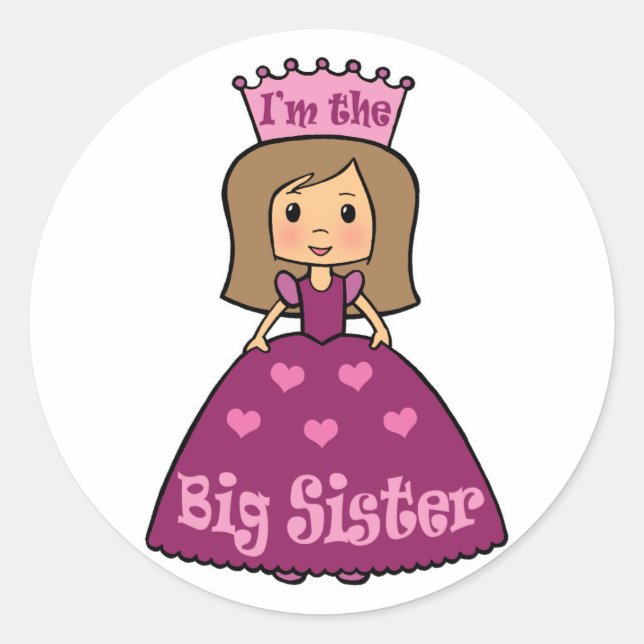 I’m the Big Sister Runder Aufkleber (Vorderseite)