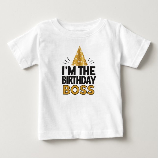 "I’m the Birthday Boss" - T-shirt bébé (Devant)