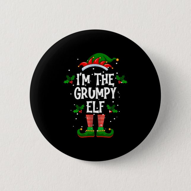 I’m The Mpy Elf Christmas Xmas Pajama Pj Men Women Button (Vorderseite)
