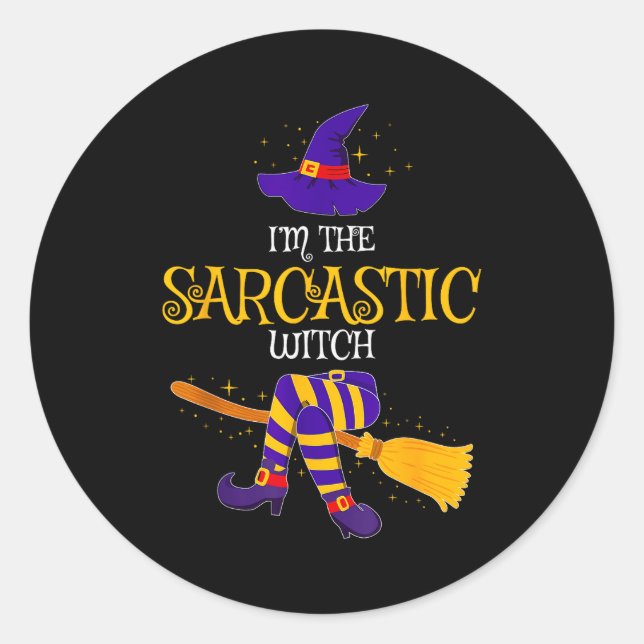 I’m The Sarcastic Witch Family Matching Costume Ha Runder Aufkleber (Vorderseite)