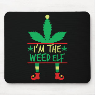 I’m Weed Elf Funny Ugly Christmas Sweater Mousepad