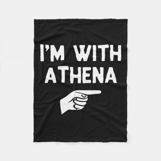 I’m With Athena Funny Halloween Matching Costume  Fleecedecke (Vorderseite)