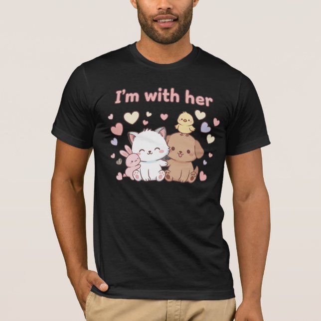 I’m with Her – Matching Valentine’s Day Couple T-Shirt (Vorderseite)