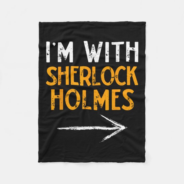 I’m With Sherlock Holmes Halloween Matching Couple Fleecedecke (Vorderseite)