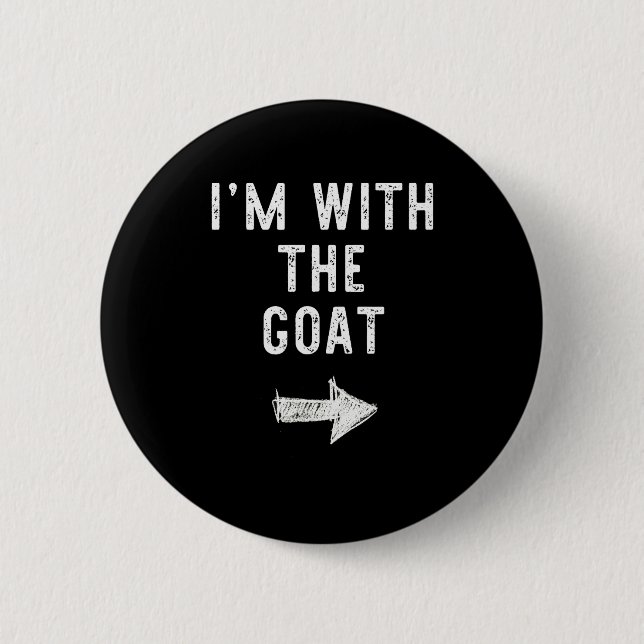 I’m With The Goat Funny Halloween Couple Costume  Button (Vorderseite)