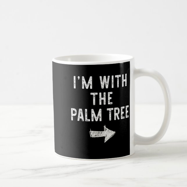 I’m With The Palm Tree Funny Halloween Couple Cost Kaffeetasse (Rechts)