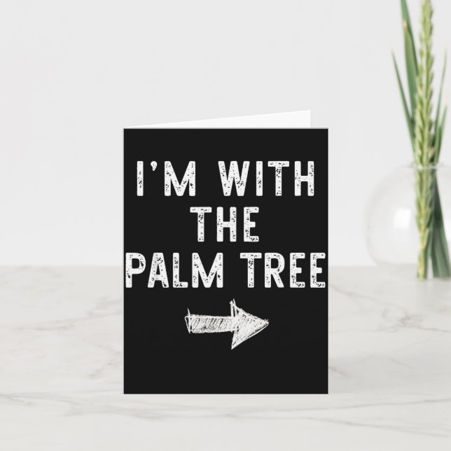 I’m With The Palm Tree Funny Halloween Couple Cost Karte (Vorderseite)