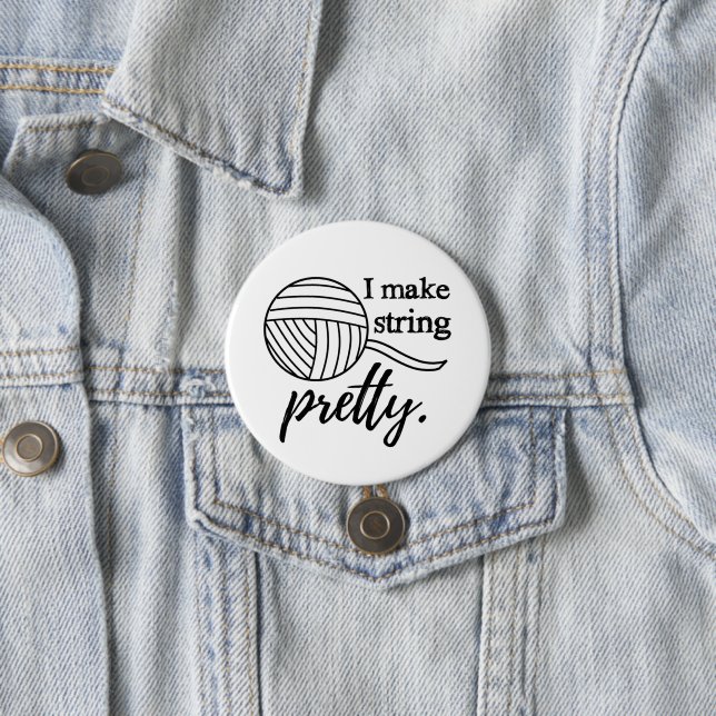 I Make String Hübsch Crafts / Yarn Typografy Button (Beispiel)