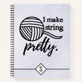 I Make String Hübsch Typografy Crafts + Garne Notizbuch