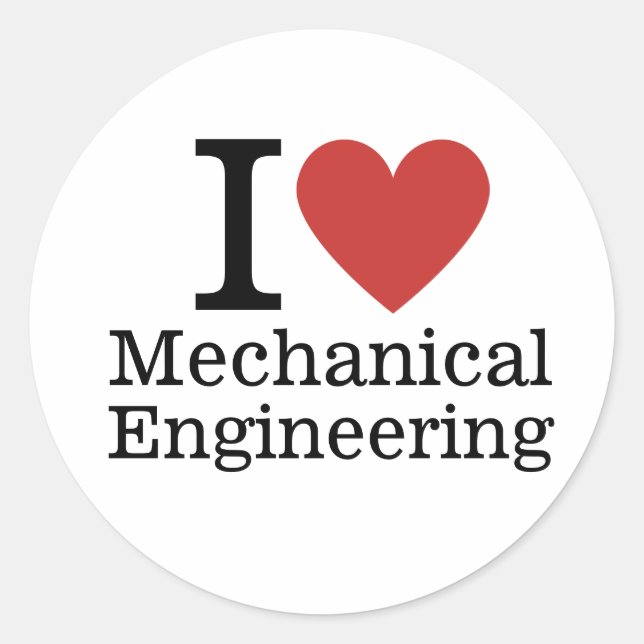 I ❤️ Maschinenbau - Student/Fakultät Runder Aufkleber (Vorderseite)