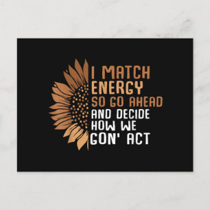 I Match Energy Empowerment African American Afro W Postkarte