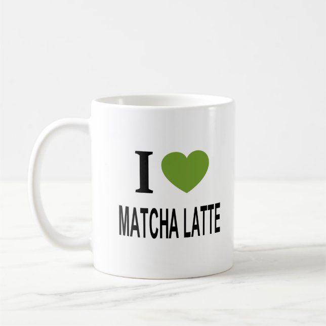 I ❤️ MATCHA LATTE I LIEBE MATCHA LATTE I HERZMATC KAFFEETASSE (Links)