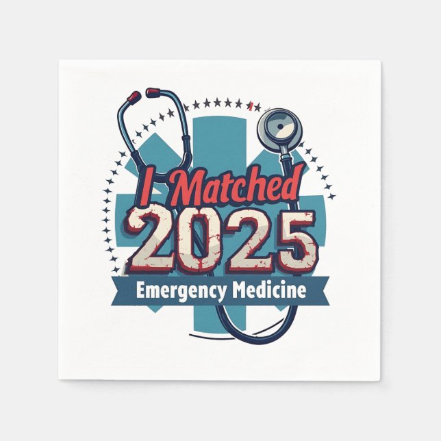 I Matched 2025 Emergency Medicine Serviette (Vorderseite)
